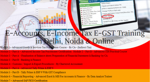 Accounting Course in Delhi 110017, after 12th and Graduation by SLA. GST and Accounting, Taxation and Tally Prime Institute in Delhi, Noida, [ Learn New Skills of Accounting, BAT and Finance for 100% Job] in Kotak Bank