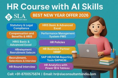 Online HR Course with Live Projects, 100% Job, Salary upto 3 LPA, SLA Human Resource Training Classes, Delhi, Noida, Ghaziabad, Gurgaon.